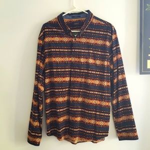 L Roark patterned classic fit mens shirt